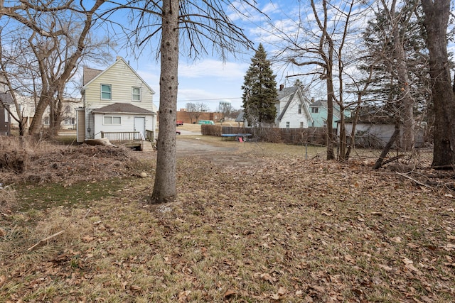 view of yard featuring fence