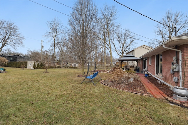 view of yard with a gazebo