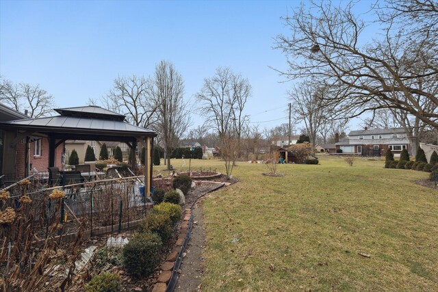 view of yard featuring a gazebo