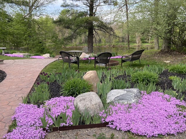 view of property's community featuring a patio