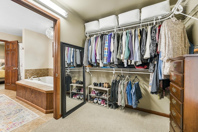 spacious closet with carpet floors