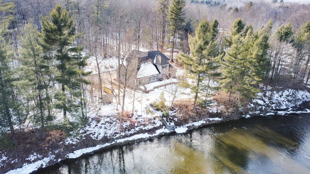 bird's eye view with a forest view