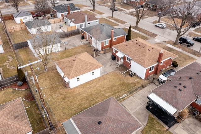 drone / aerial view with a residential view