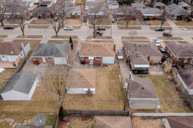 bird's eye view with a residential view