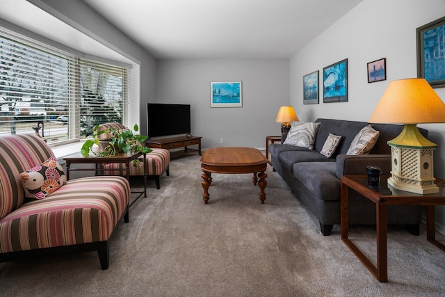 view of carpeted living area