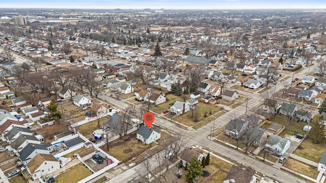 aerial view with a residential view