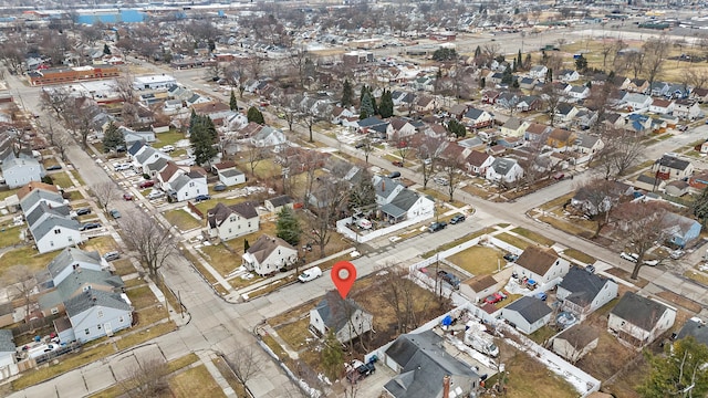 drone / aerial view with a residential view