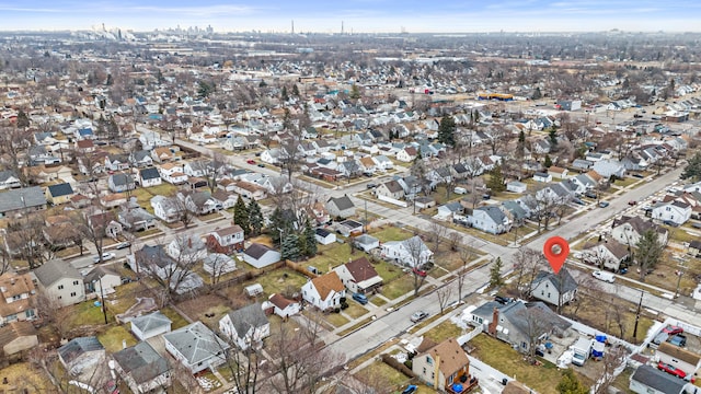 2205 Hanford Ave, Lincoln Park, MI 48146 - aerial overview of property's location with nearby suburban area