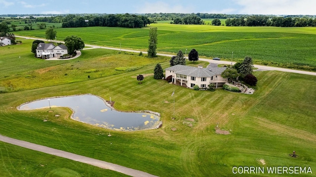 aerial view featuring a rural view