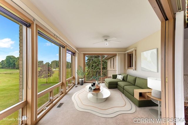 sunroom featuring visible vents
