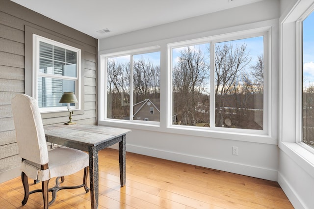 sunroom with visible vents