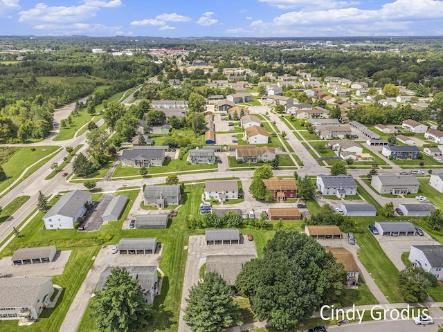 bird's eye view with a residential view