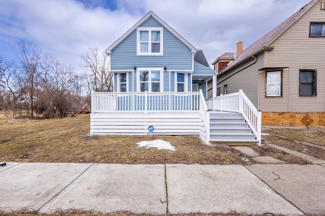 bungalow with stairway