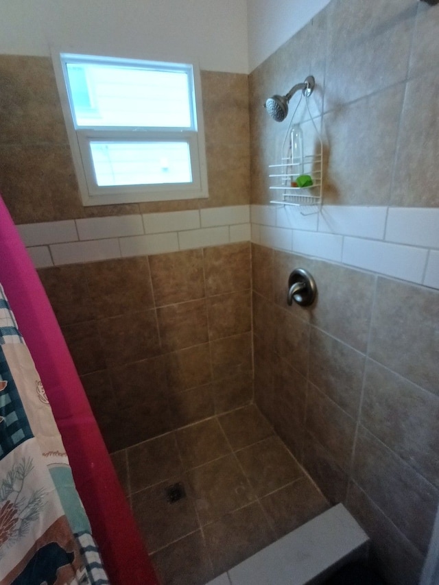 full bathroom with tiled shower