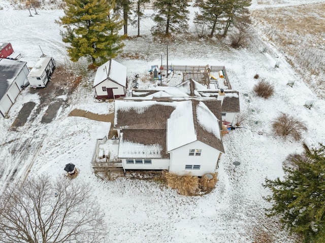 view of snowy aerial view