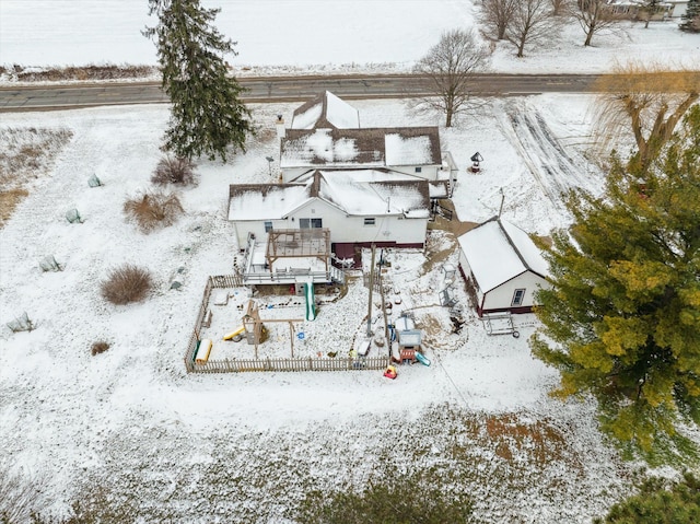 view of snowy aerial view