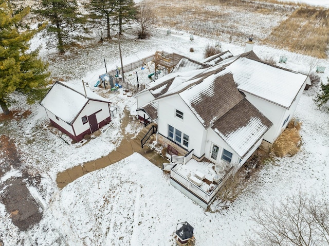 view of snowy aerial view