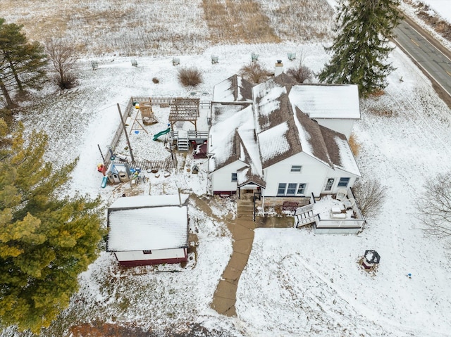 view of snowy aerial view