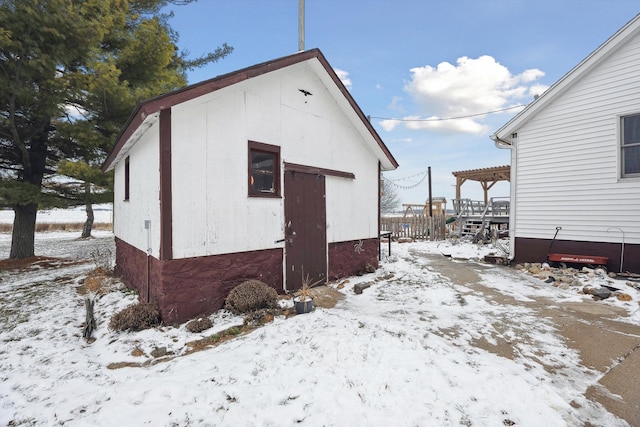 view of snow covered structure