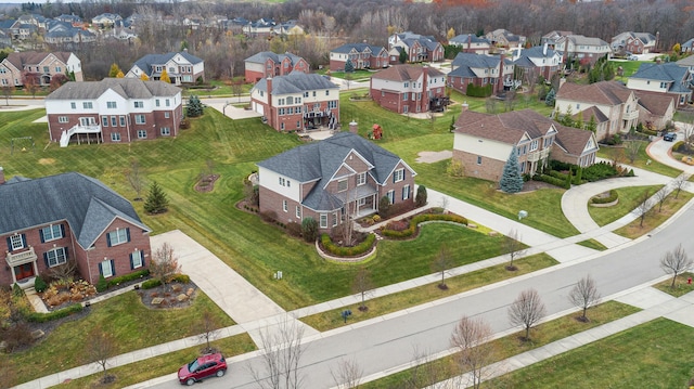 bird's eye view with a residential view