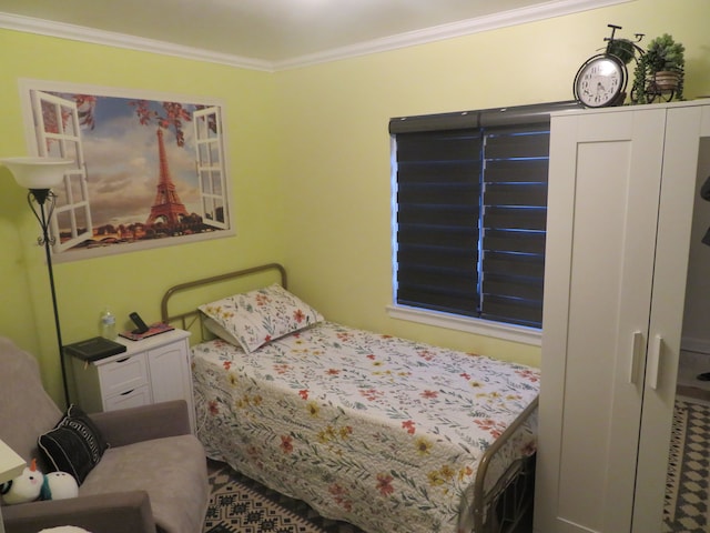 bedroom featuring ornamental molding