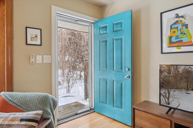 entrance foyer with hardwood / wood-style flooring