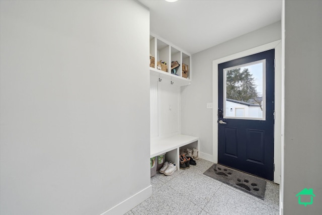 mudroom with baseboards