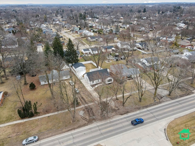 bird's eye view featuring a residential view