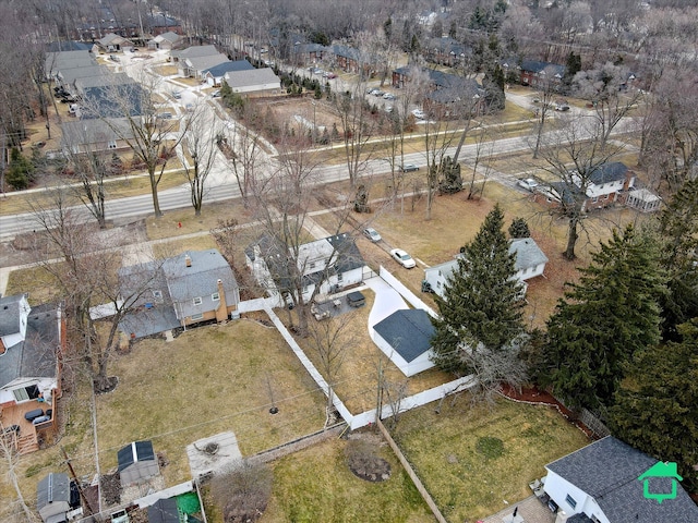 aerial view with a residential view