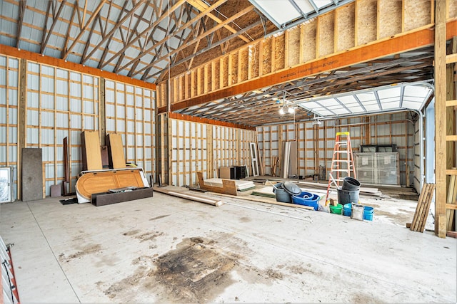 garage featuring metal wall