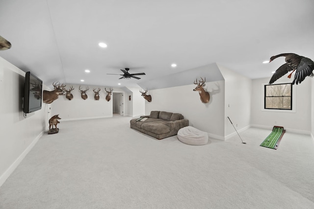 7450 Sears Rd, Horton, MI 49246 - interior space with carpet, baseboards, and recessed lighting