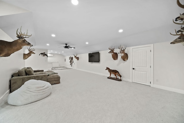 7450 Sears Rd, Horton, MI 49246 - interior space with recessed lighting, carpet flooring, and baseboards