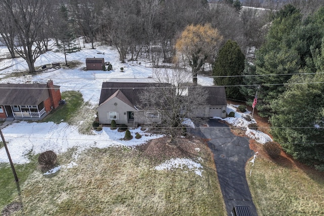 view of snowy aerial view