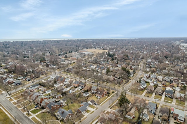 aerial view with a residential view