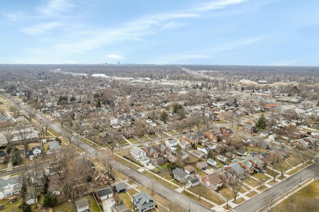 drone / aerial view with a residential view