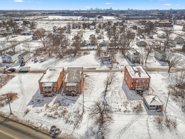 view of snowy aerial view