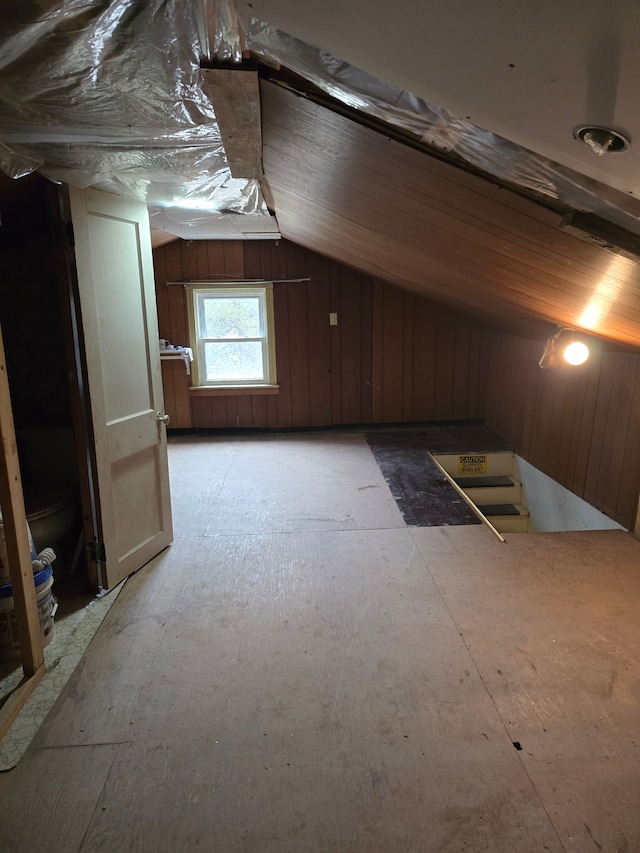 bonus room featuring lofted ceiling