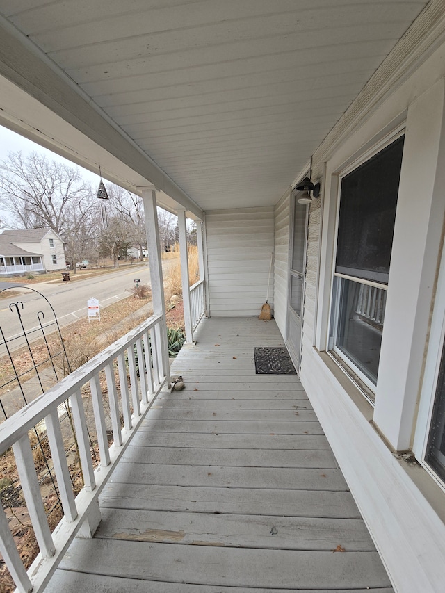 deck with a porch