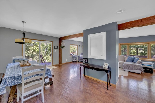12260 183rd Ave, Big Rapids, MI 49307 - dining room featuring wood finished floors, baseboards, and recessed lighting