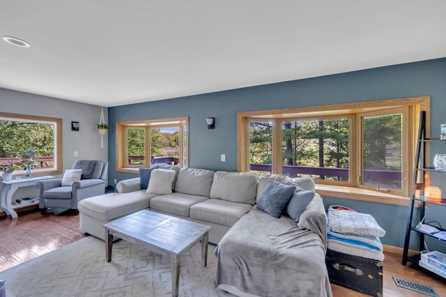 12260 183rd Ave, Big Rapids, MI 49307 - living room featuring plenty of natural light and wood finished floors
