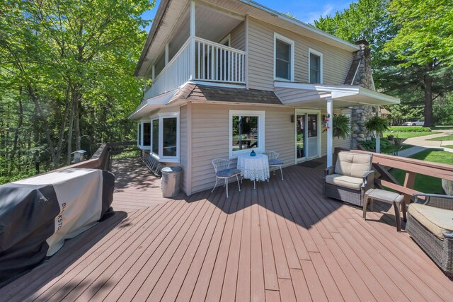 12260 183rd Ave, Big Rapids, MI 49307 - view of wooden deck