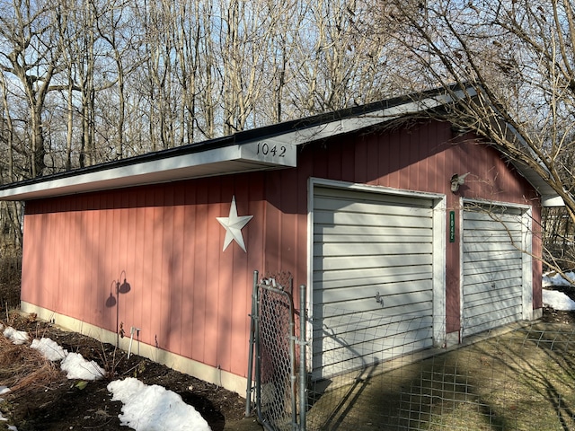 view of garage