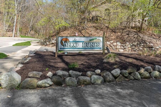 view of community sign