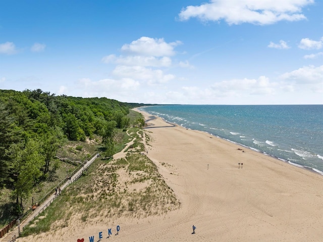 property view of water with a view of the beach