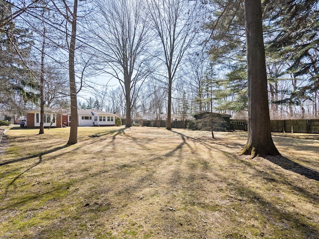 view of yard featuring fence