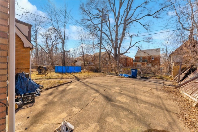 view of yard with a patio area and fence