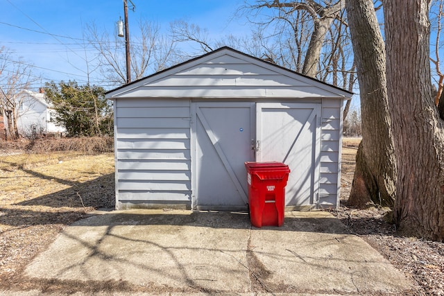 view of shed