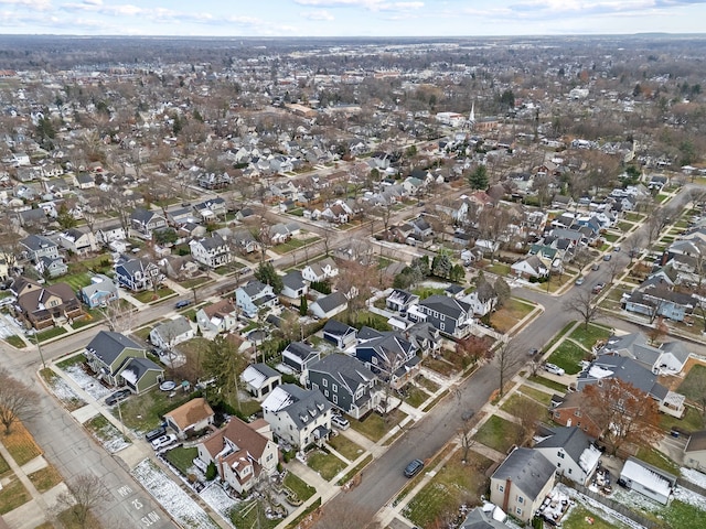 aerial view with a residential view