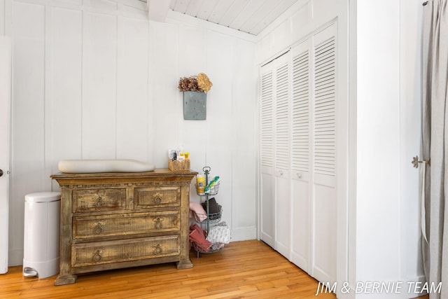 interior space with light wood finished floors