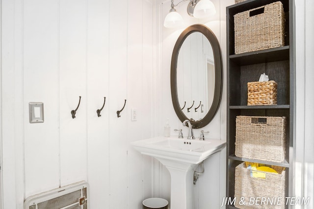 bathroom with heating unit